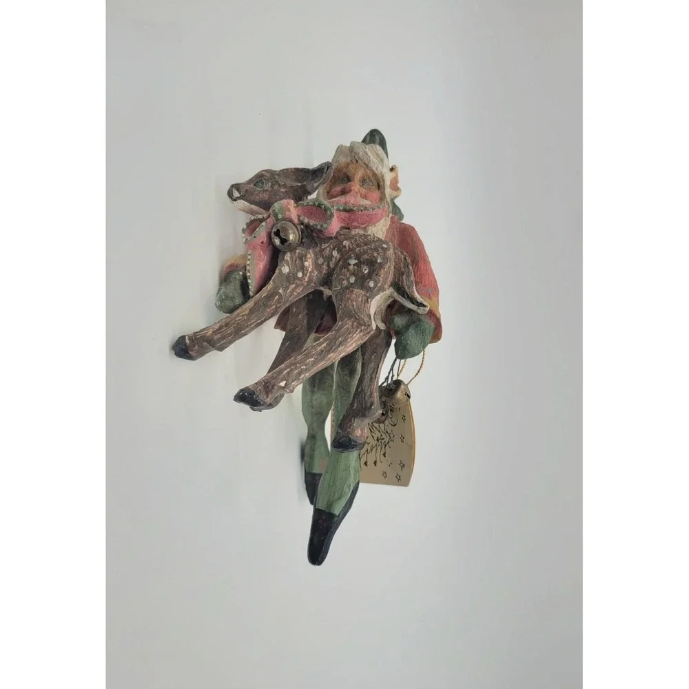 VTG House of Hatten Denise‎ Calla Santa Deer Enchanted Forest Christmas Ornament